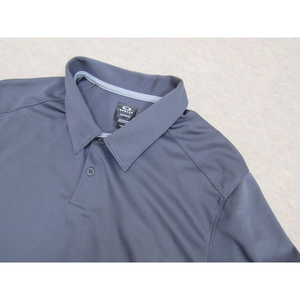 Oakley Mens Regular Fit Performance Polo Shirt Gray Short Sleeve Size L Large